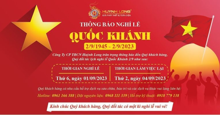 Thông báo lịch nghỉ lễ 2/9/2023