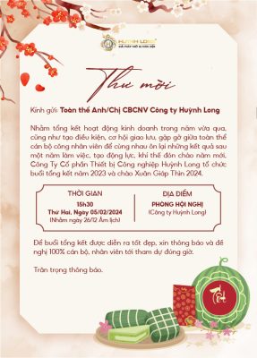 Thư mời tổng kết cuối năm 2023 công ty Huỳnh Long