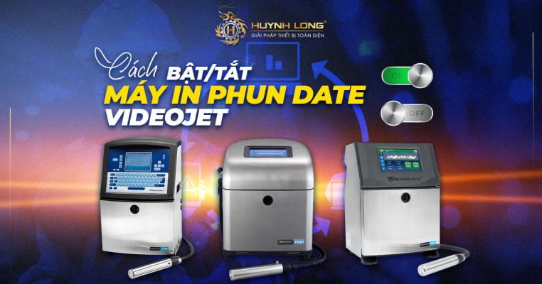 Cách bật tắt máy in phun date Videojet