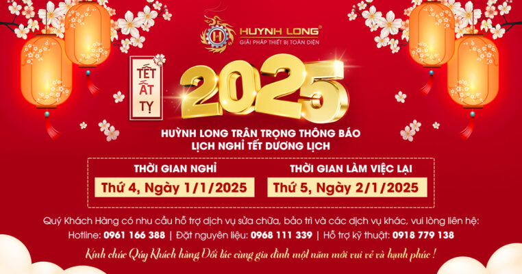 Thông báo lịch nghỉ Tết Dương Lịch 2025 công ty Huỳnh Long