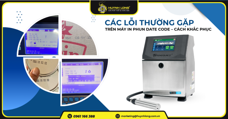 Các lỗi thường gặp trên máy in phun date code và cách khắc phục