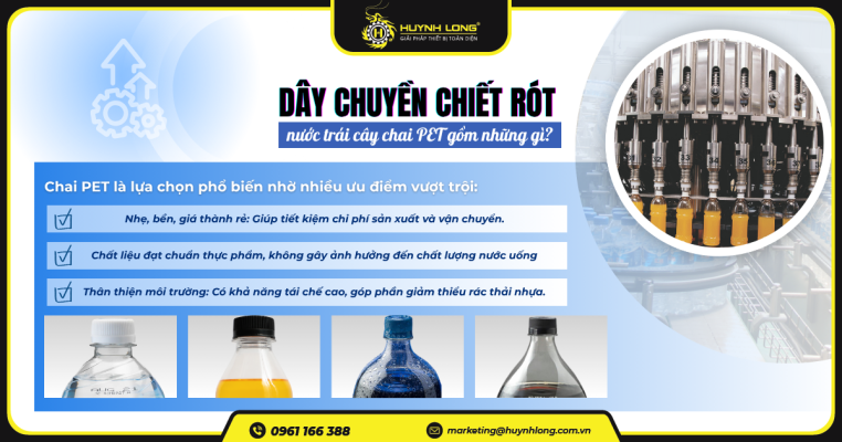 Dây chuyền chiết rót nước trái cây chai pet gồm những gì