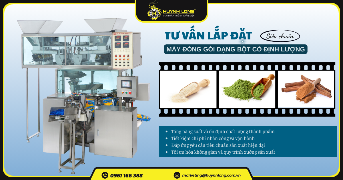 Tư vấn lắp máy đóng gói dạng bột có định lượng siêu chuẩn