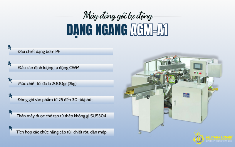 Tư vấn lắp máy đóng gói dạng bột có định lượng siêu chuẩn 6 Máy đóng gói tự động dạng ngang AGM-A1 có tốc độ cao, đáp ứng yêu cầu của dây chuyền sản xuất lớn