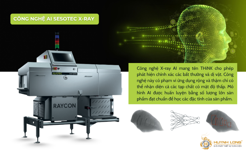 Hệ thống X-ray hiện đại của Sesotec được tích hợp AI mang tên THINK đem lại khả năng truy quét tạp chất hiệu quả cao