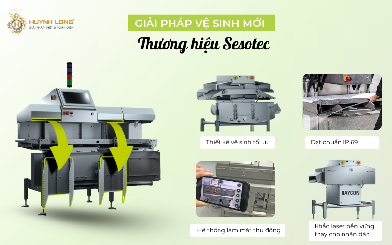 Máy X-ray Sesotec nổi bật với "Hygenic Design" hạn chế tối thiểu tích tụ vi khuẩn và dễ dàng người dùng