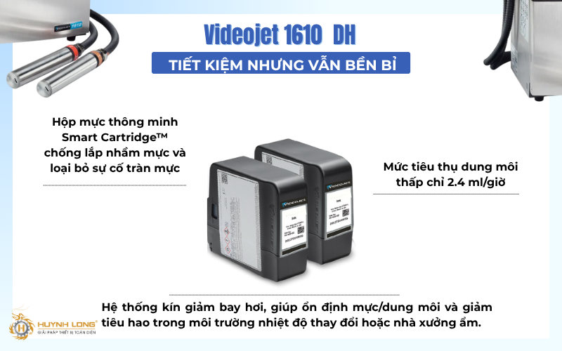 Videojet 1610 DH không chỉ đảm bảo tốc độ in, chất lượng bản tin mà còn tiết kiệm tối ưu