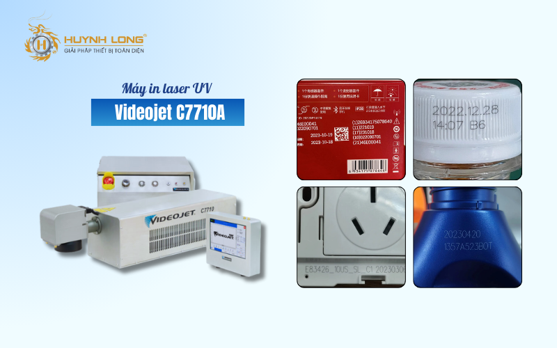 Máy in laser UV Videojet C7710A nổi bật với công suất cao, phù hợp với các dây chuyền tốc độ lớn và nhu cầu khắc trên diện tích rộng
