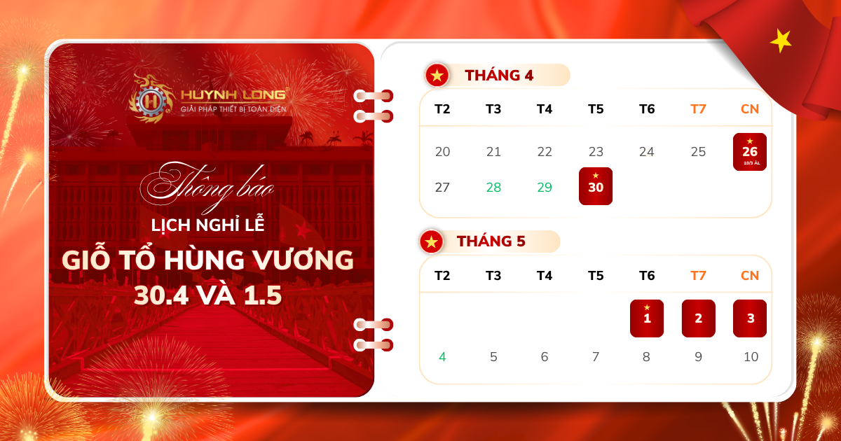 Thông báo lịch nghỉ lễ 30/4 - 1/5 