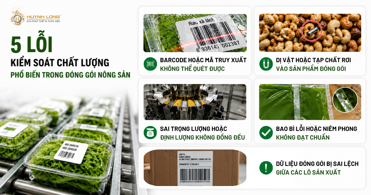 Tránh 5 lỗi phổ biến để tối ưu quy trình kiểm soát chất lượng trong đóng gói nông sản.