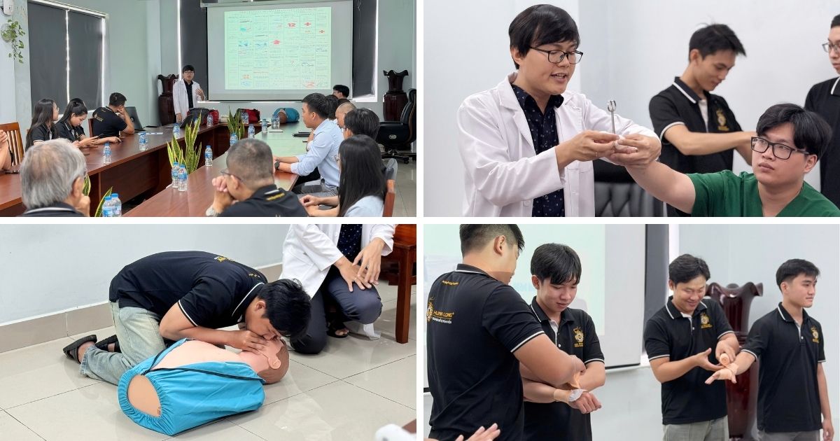 Nhân viên Huỳnh Long được học hỏi kiến thức sơ cứu