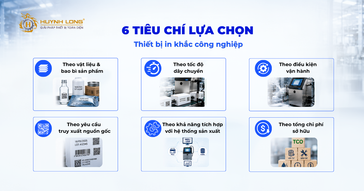Tiêu chí lựa chọn thiết bị in khắc công nghiệp cho dây chuyền
