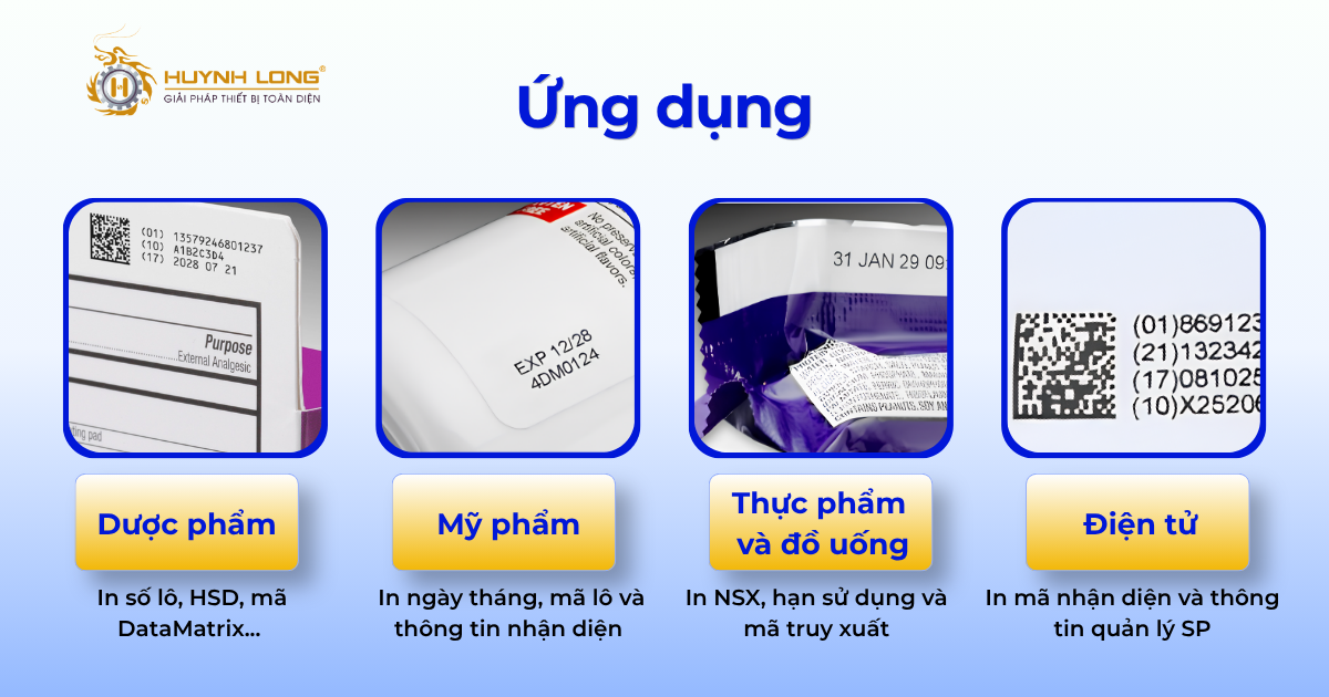 Ứng dụng của máy in mực nhiệt Videojet 8530